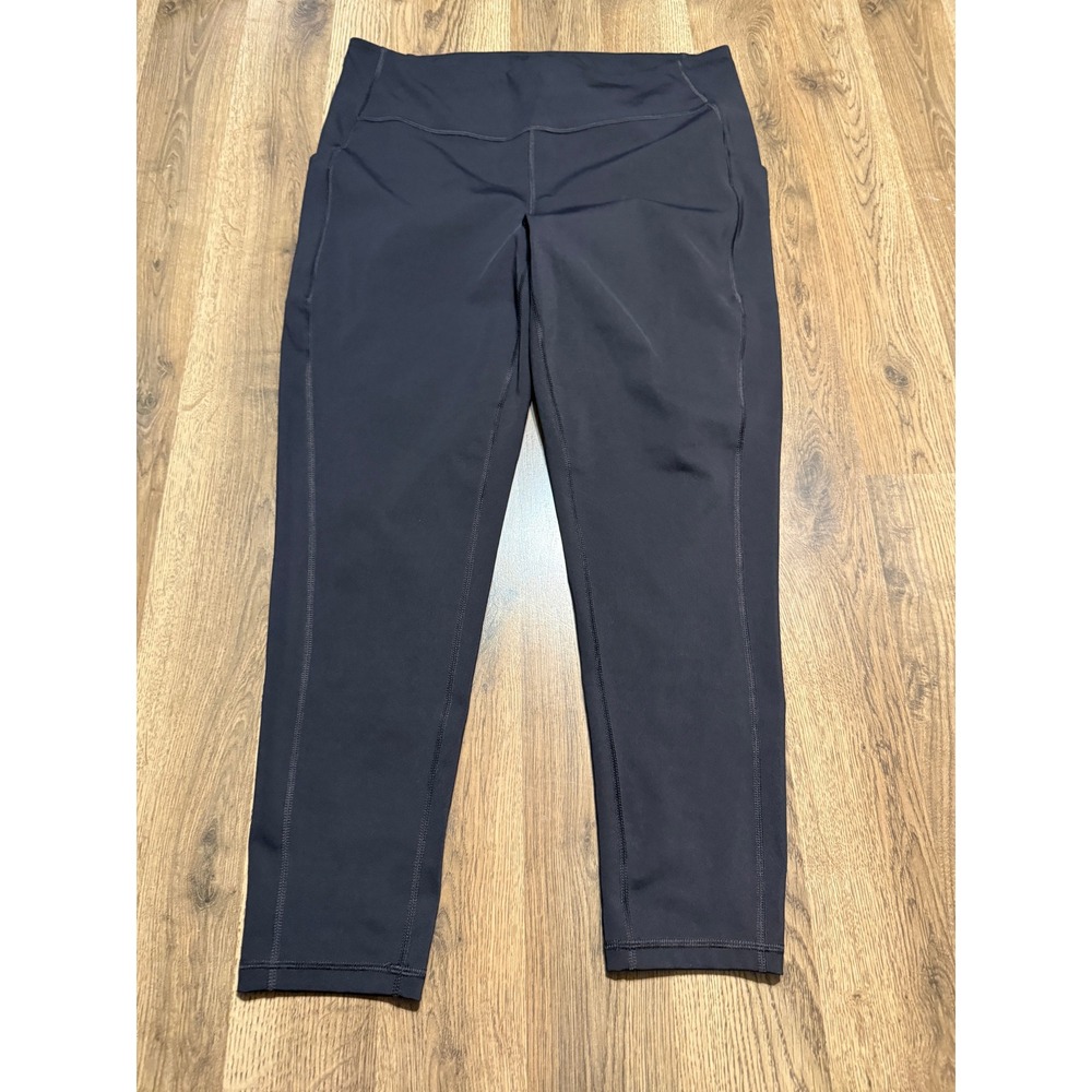Tek Gear Pants Women 1X Black Leggings High Rise Athletic Pockets Ultrastretch